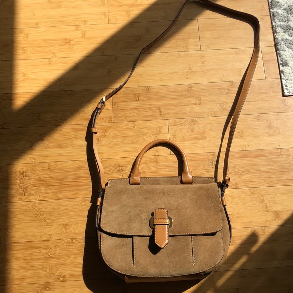 Michael Kors Romy Saddle bag, suede/leather.